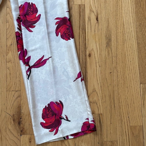 Zara floral satin effect open blazer and pants - Picture 9 of 14